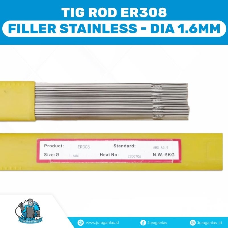 Jual Kawat Las Argon Tig Rod Filler Stainless ER308 diameter 1,6mm 1 ...