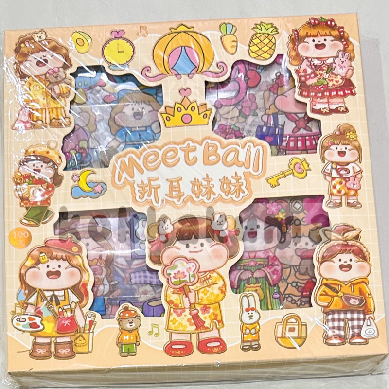 Jual ( KKM ) MEETBALL Sticker Box Set Karakter Anak Cewek Korea 1 Box ...