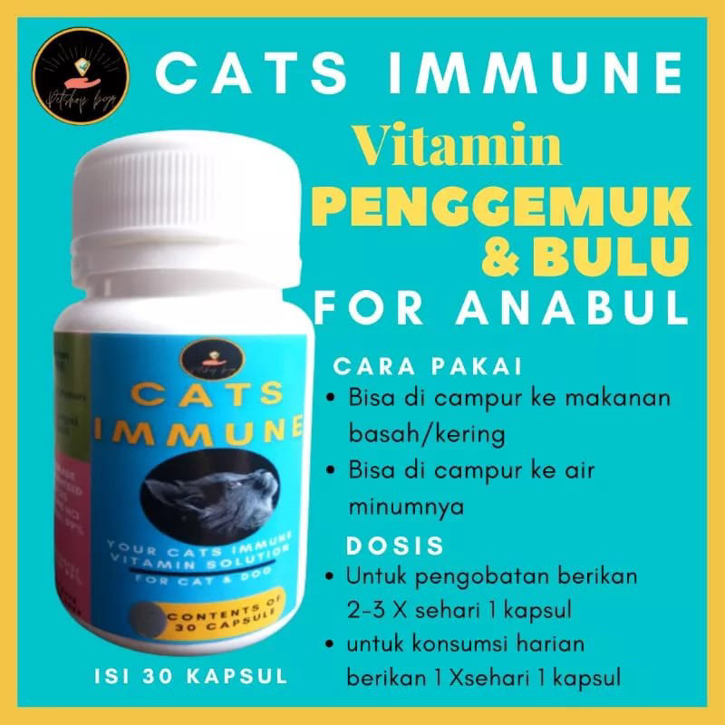 Jual cats immune vitamin kucing gemuk dan bulu anti rontok lebat,nafsu ...