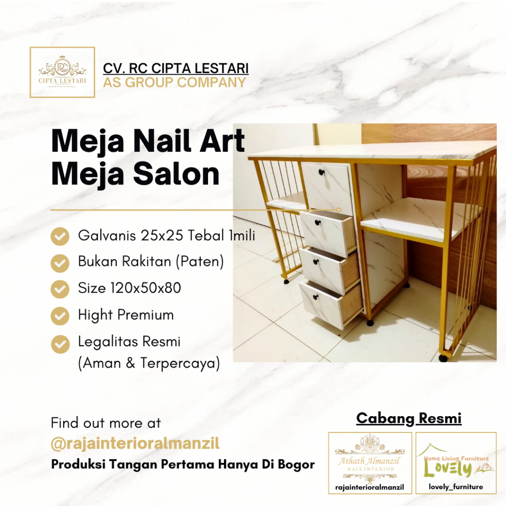 Jual Meja Nail Art Laci Meja Nail Art Aesthetic Shopee Indonesia