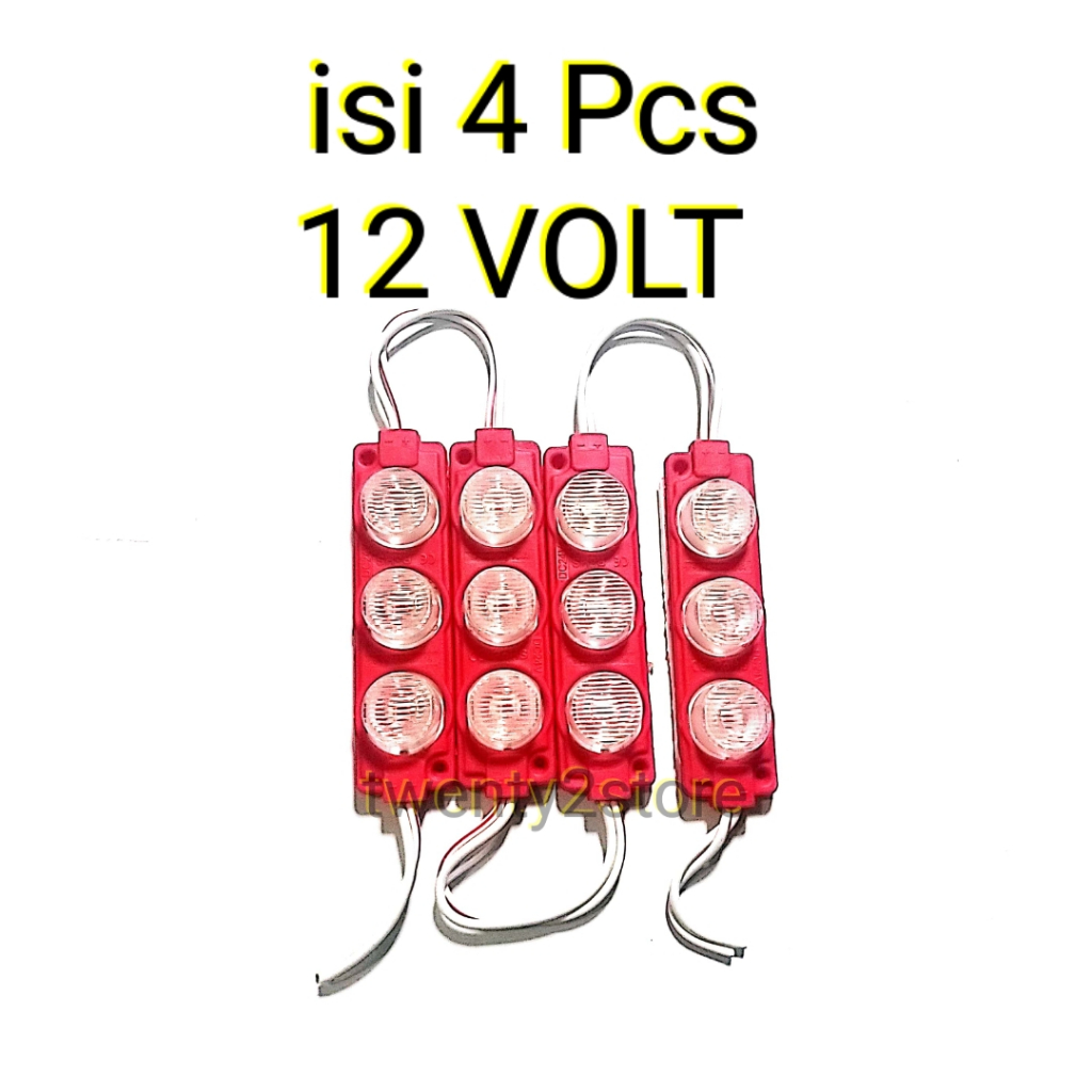 4 pcs Lampu led 3 mata 12 volt Lampu kolong motor mobil 12 volt isi 4 pcs