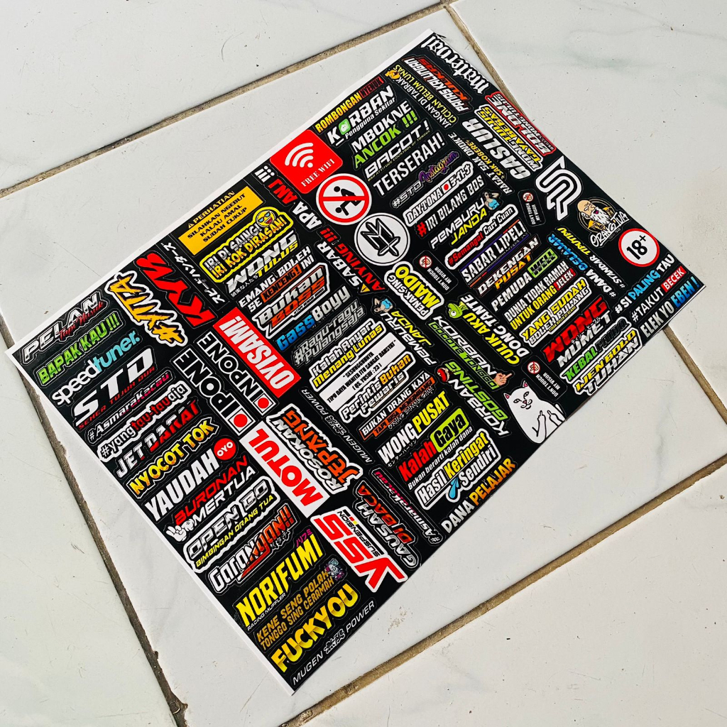 Jual Sticker Pack ISI 68 Sponsor Racing Laminasi Glossy | Shopee Indonesia
