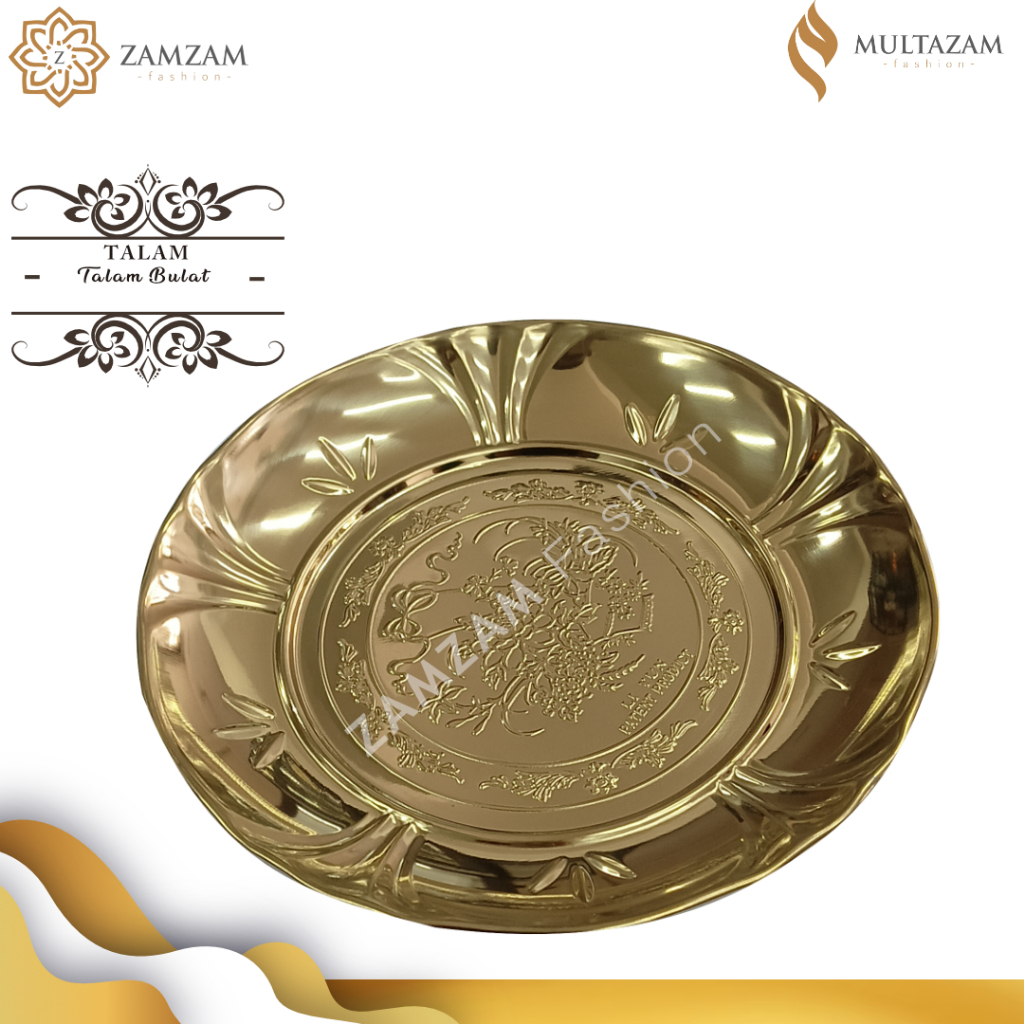 Jual Nampan Talam Baki Arab Bulat Kecil Stainless Steel Gold | Shopee ...