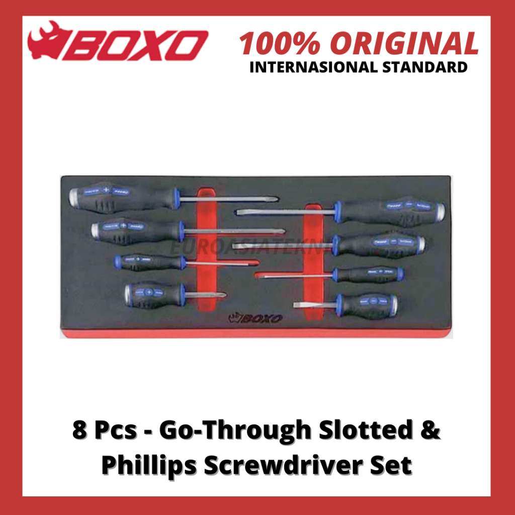 Jual BOXO TOOLS 8 PCS Obeng Plus & Minus Set Slotted & Phillips
