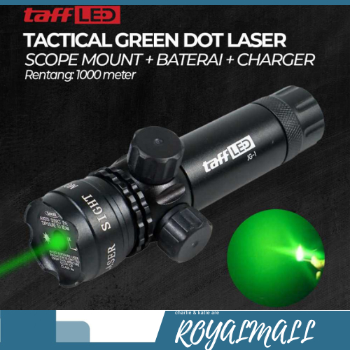 Jual Tactical Green Dot Laser Scope Mount+Baterai+Charger / Laser ...