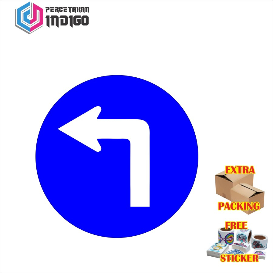 Jual plat alumunium rambu wajib mengikuti arah yang di tunjuk - 30 ...