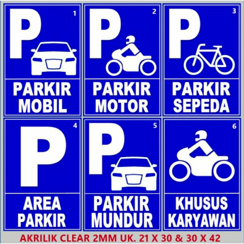 Jual Rambu Parkir Mobil / Motor Akrilik | Shopee Indonesia