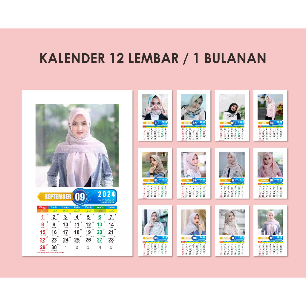 Jual Kalender Dinding Isi 12 Lembar Kalender Dinding 2024 Kalender Foto Kalender Custom 6654