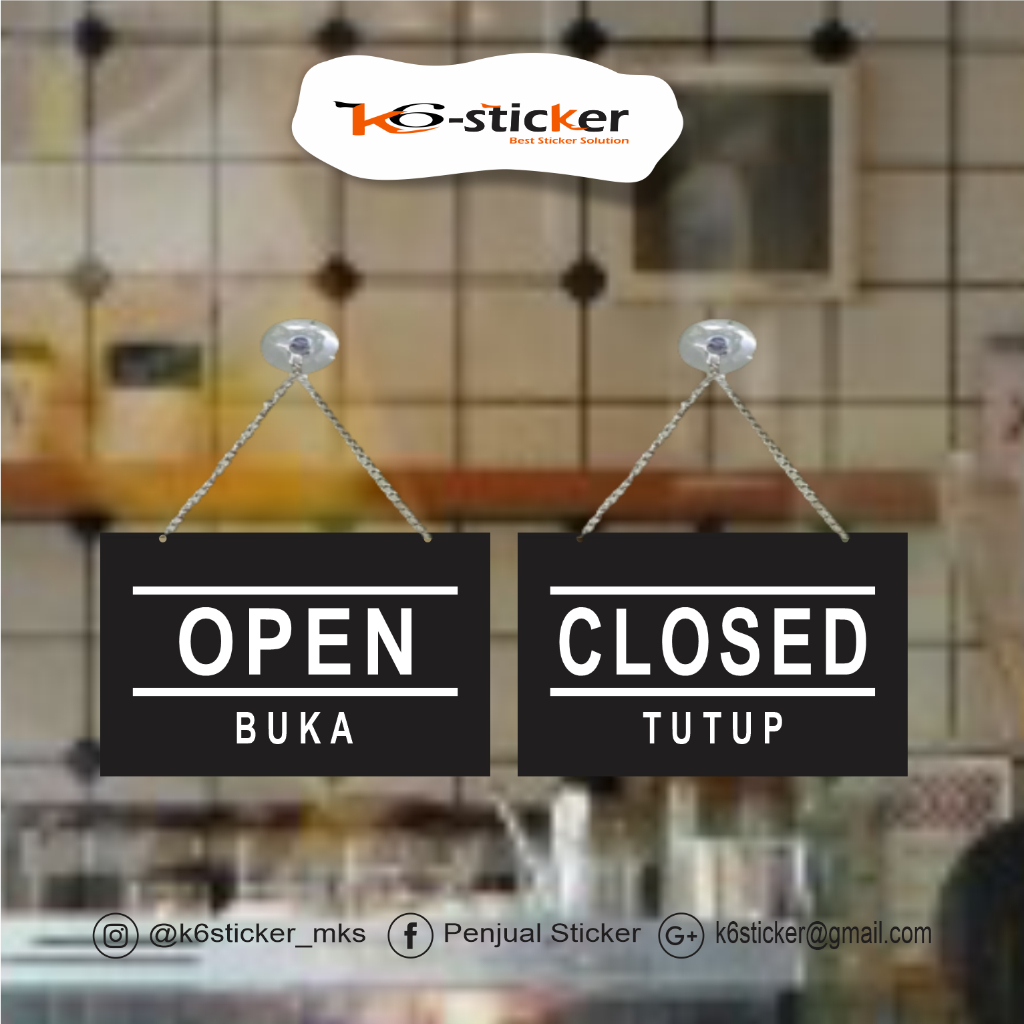 Jual Sign Acrylic-Open Closed / Buka Tutup (2 Muka) | Shopee Indonesia