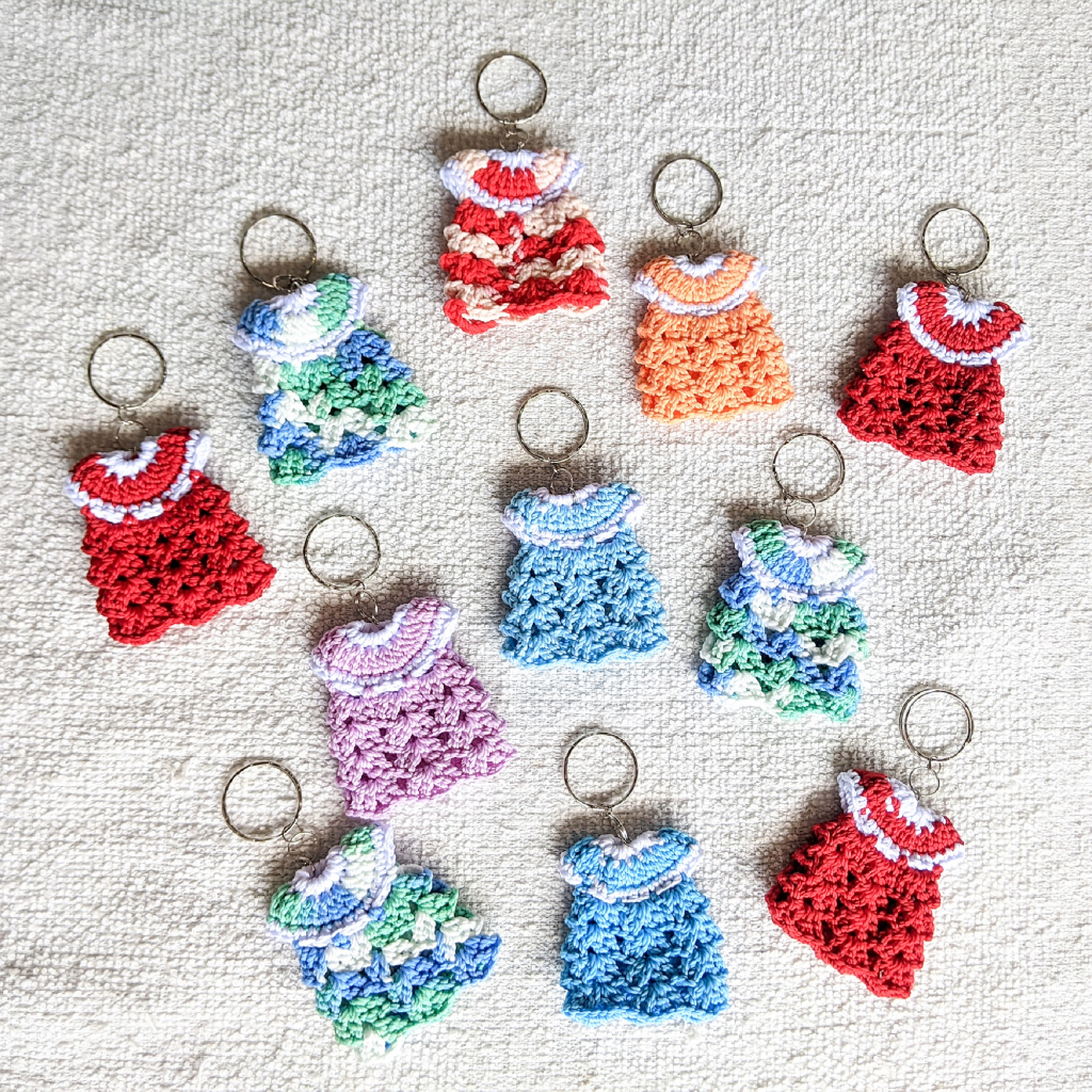 Jual Keychain Macrame Rajut Gantungan KUnci Macrame Rajut Rainbow ...