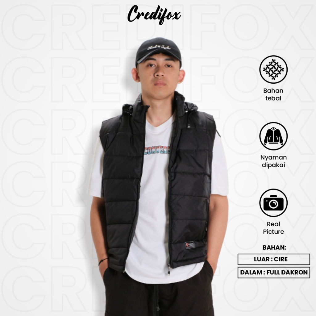 Jual CREDIFOX Vest rompi pria / fest rompi / rompi gelembung dan topi ...
