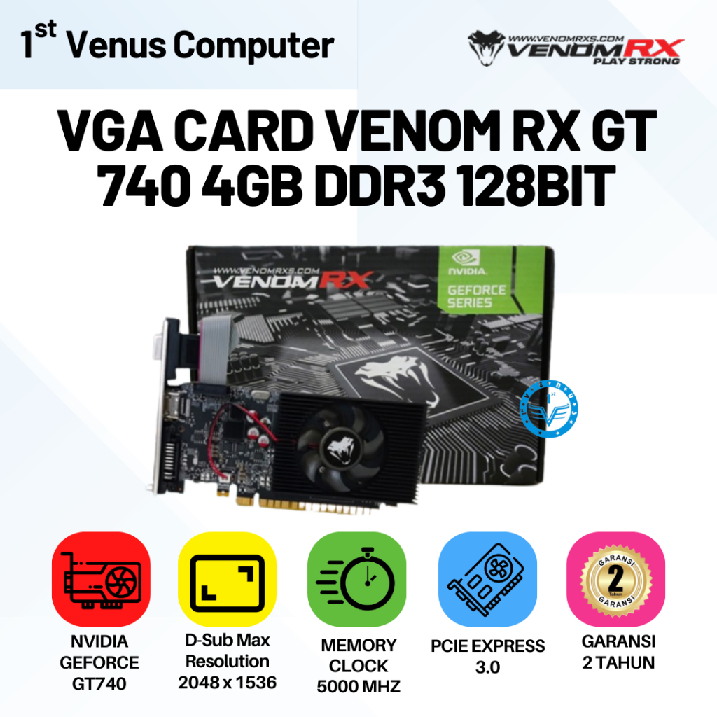 Jual VGA VENOM GT 740 4GB DDR3 128BIT VENOMRX GT740 GDDR3 ORI VGA