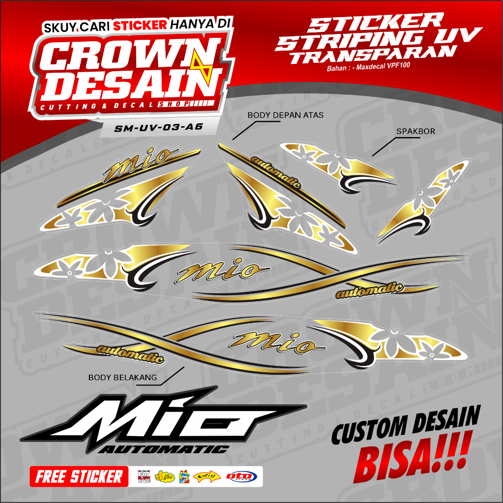Jual Striping Mio Sporty Mio Smile Mio Amore Desain - Stiker Striping ...