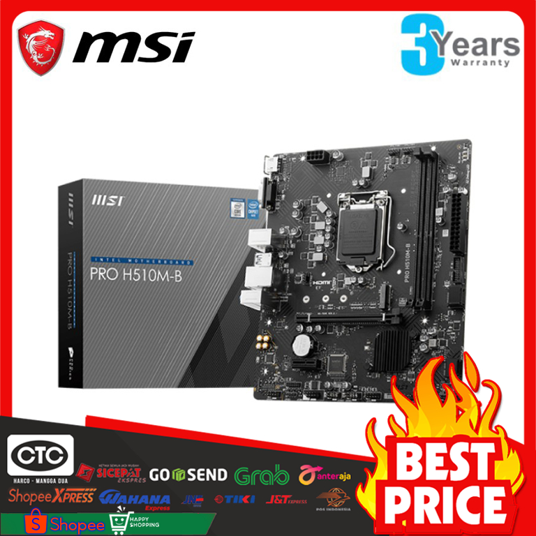 Jual Motherboard MSI PRO H510MB (Intel LGA 1200, H510, DDR4, USB3.2