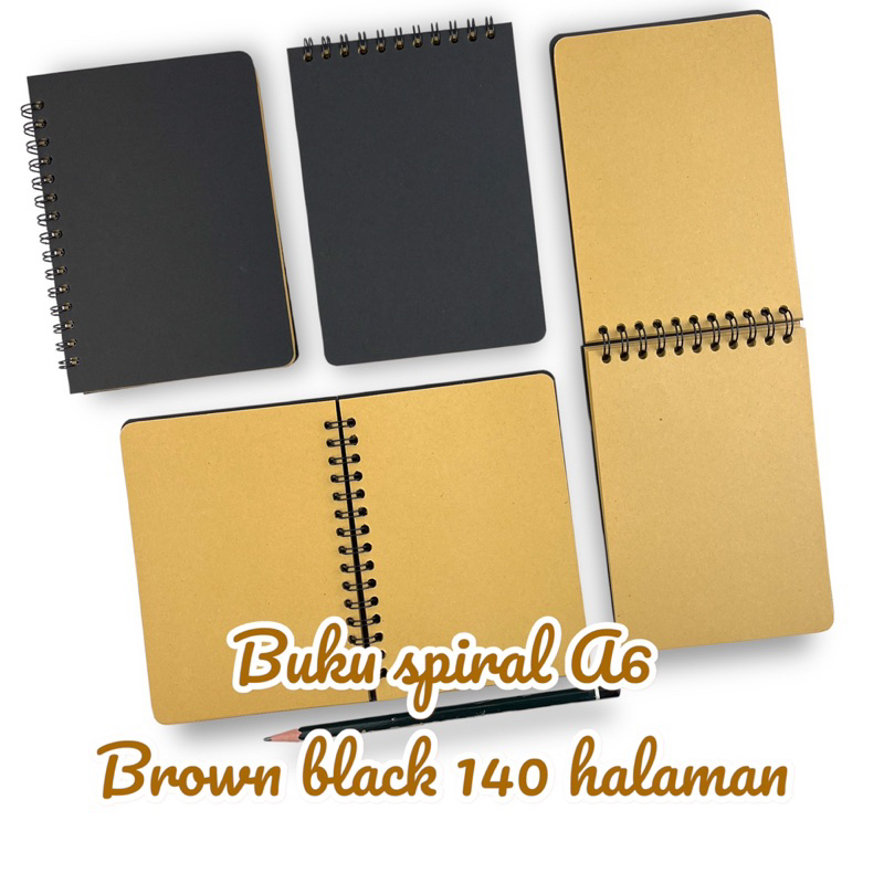 Jual Buku Spiral A6 Hitam Notebook Estetik | Shopee Indonesia