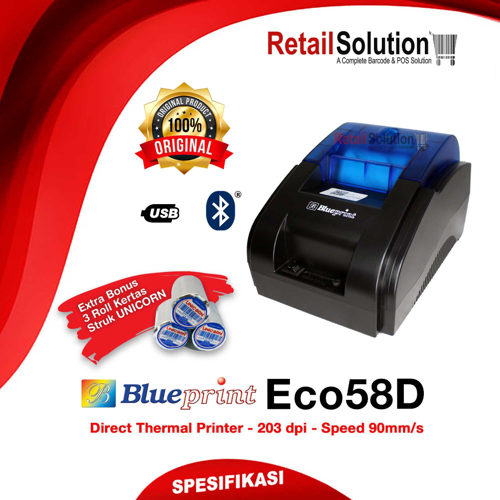 Jual Printer Kasir Thermal Rj Bluetooth Blueprint Eco D Eco D Shopee Indonesia