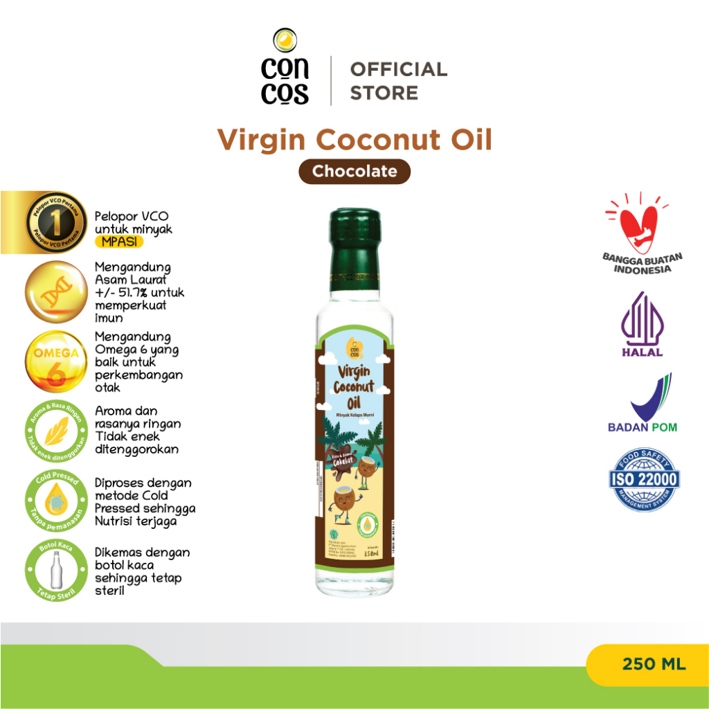 Jual Concos Virgin Coconut Oil Choco (250 ml) / Minyak MPASI / VCO ...