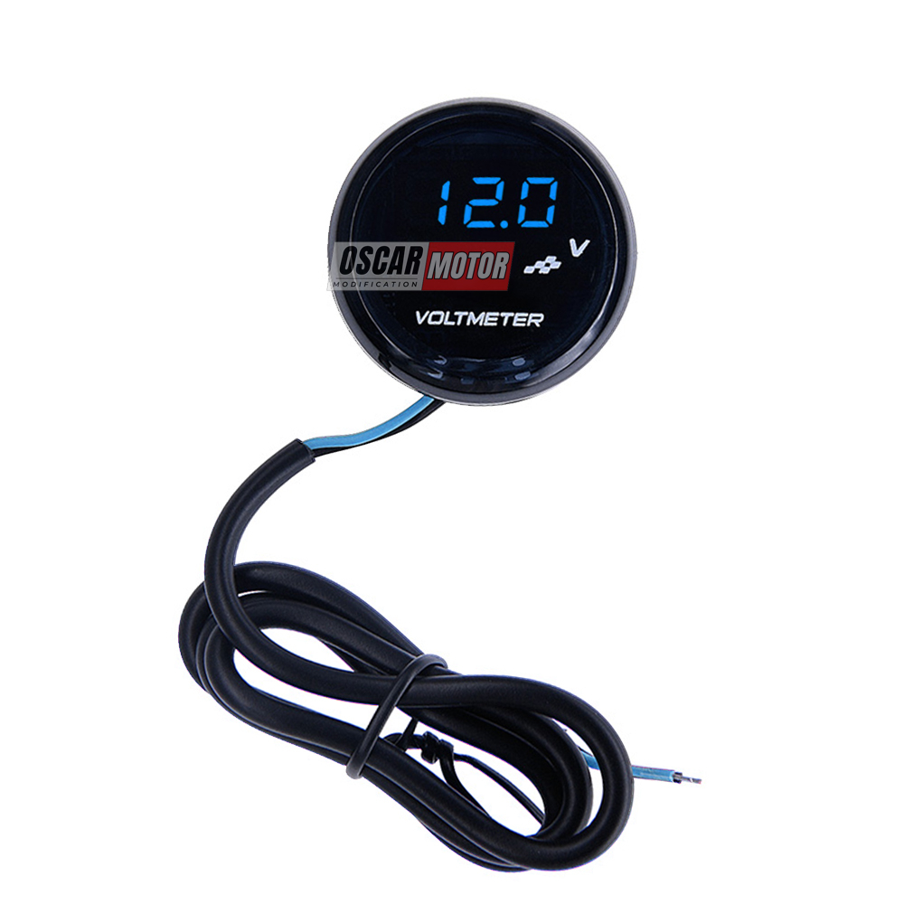 Jual Voltmeter Mini Bulat 6577 Pengukur Aki Listrik Digital Waterpoof