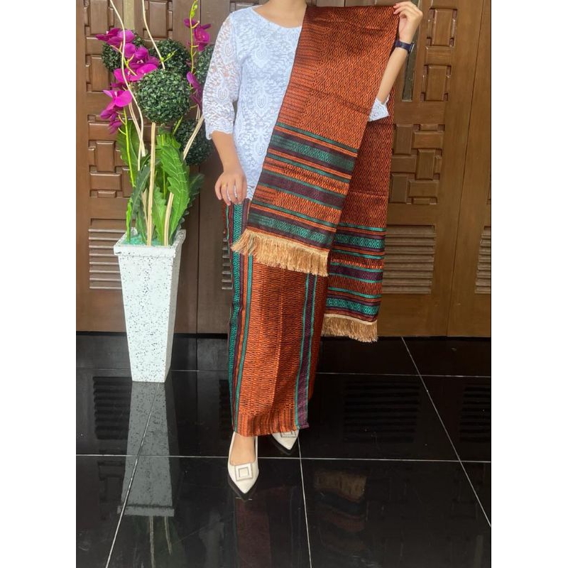 Jual Stelan Rok Tenun Selendang Premium Furing Katun, Pinggang Kiri ...
