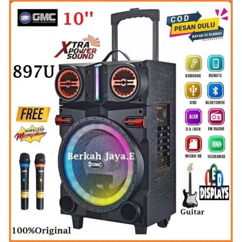 Jual Speaker Portable GMC 897U/Speaker Bluetooth + Mic Wireless SUPER