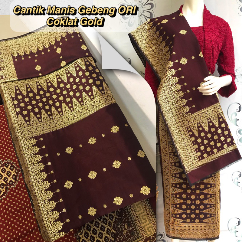 Jual SONGKET CANTIK MANIS GEBENG ORI MAROON KOPI GOSONG- ILHAM SONGKET ...