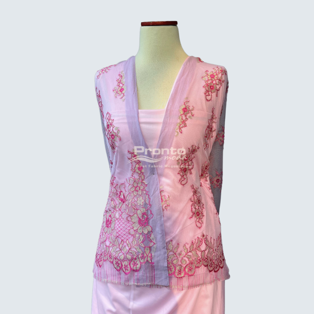 Jual Brokat Brukat Panel Baby Pink Motif Floral (Alta Moda) | Shopee