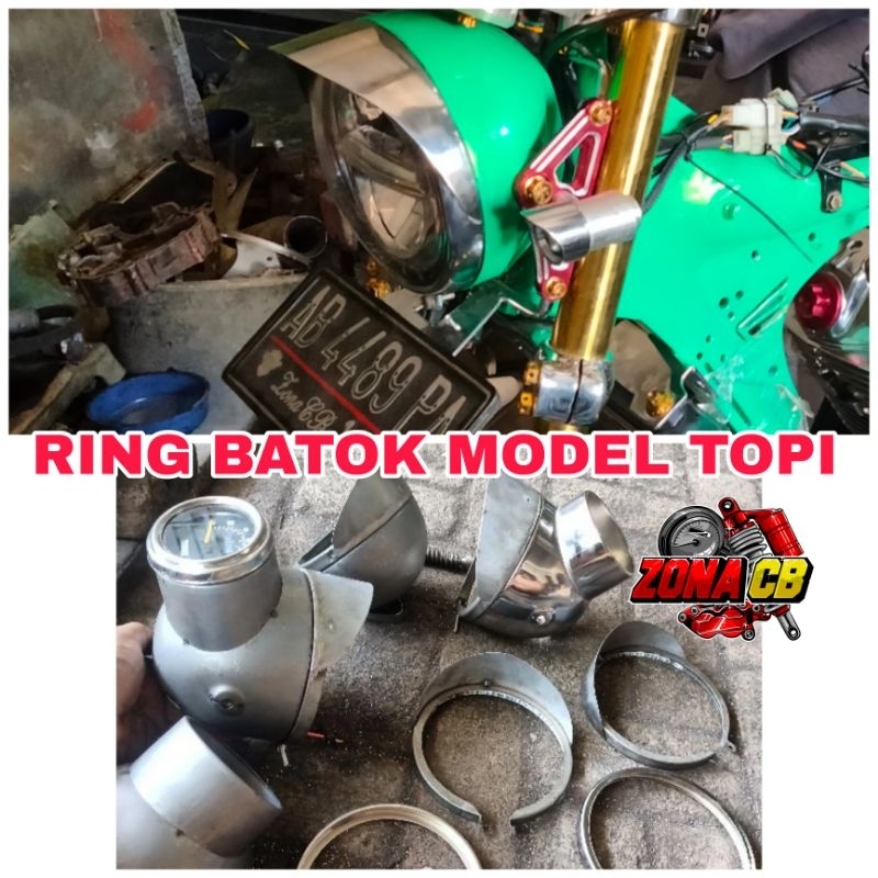 Jual ring batok cb model topi / rim batok lampu depan 5,7inc batok L2g ...