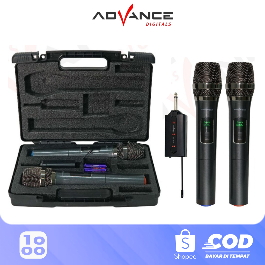 Jual Mic Wireless Advance 202 15Khz 8dBm MIC202 Michophone Karaoke Tanpa Kabel Shopee Indonesia