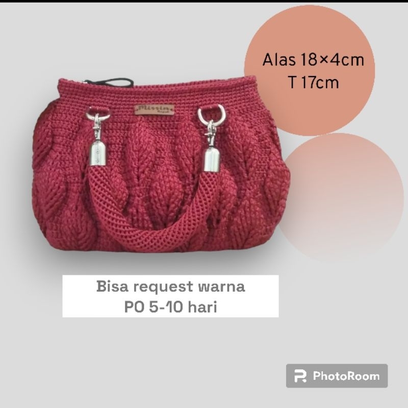 Jual TAS RAJUT daun 3D(kecil) by Missin | Shopee Indonesia