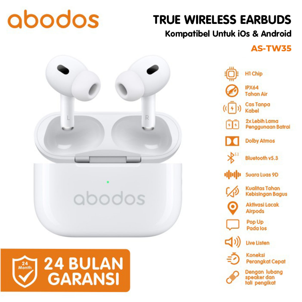 Abodos Airpods 5 Wireless Charging Bisa digunakan pada Sistem Android dan iOS