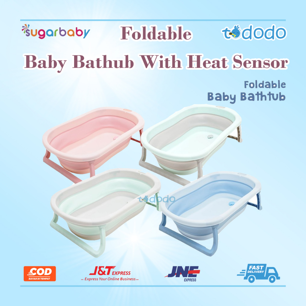 Jual Bak Mandi Bayi Lipat Dengan Sensor Panas Sugarbaby Foldable Baby ...