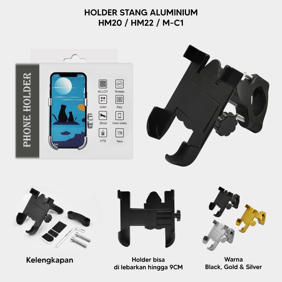 Jual Holder sepeda / stank motor bahan aluminium / besi HM22 HARGA ...