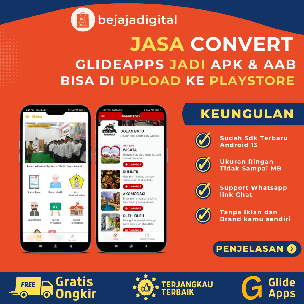 Jasa Convert GlideApps ke APK dan AAB