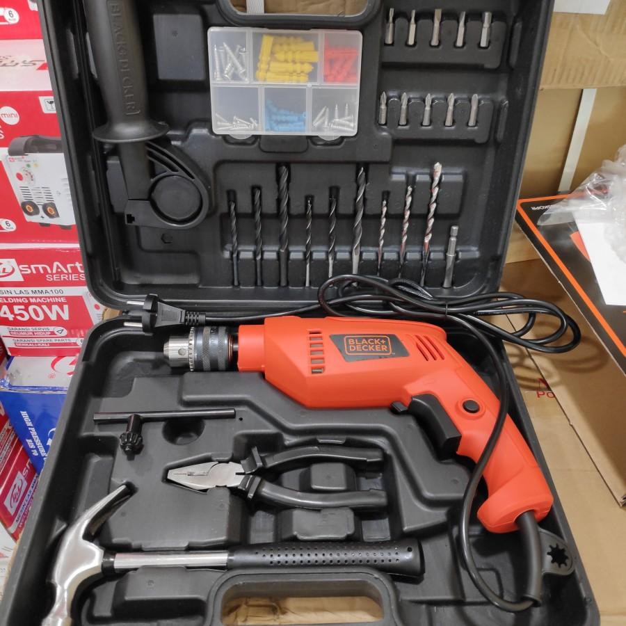 Jual Black&Decker HD555KOPRB1 Mesin Bor Impact Drill Black+Decker