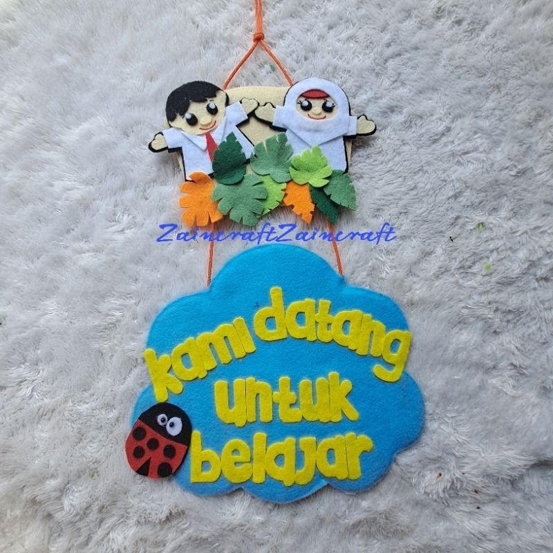 Jual hiasan dinding kami datang untuk belajar/hiasan kelas | Shopee