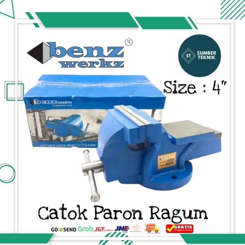 Jual BENZ 9007 Catok Paron Non Swivel Bench Vice Table Bais Meja Ragum ...