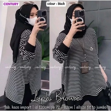 Luphi Blouse Linea Blouse Atasan Salur Blouse Garis