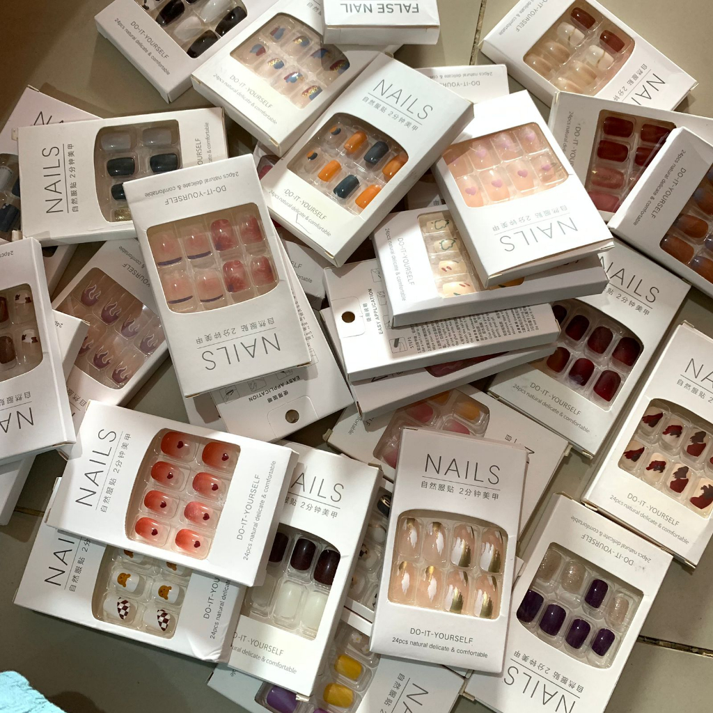 Jual Ea Kuku Palsu Motif Dan Lem Fake Nails Isi 12 Pcs Shopee Indonesia