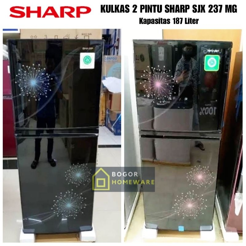 Jual (KHUSUS BOGOR) KULKAS 2 PINTU SHARP SJX 237 MG NO FROST GLOSSY ...