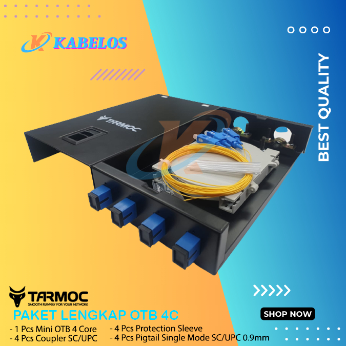 Jual Tarmoc Fiber Optic mini OTB 4 Core SC|Roset FO Besi 4C Lengkap ...