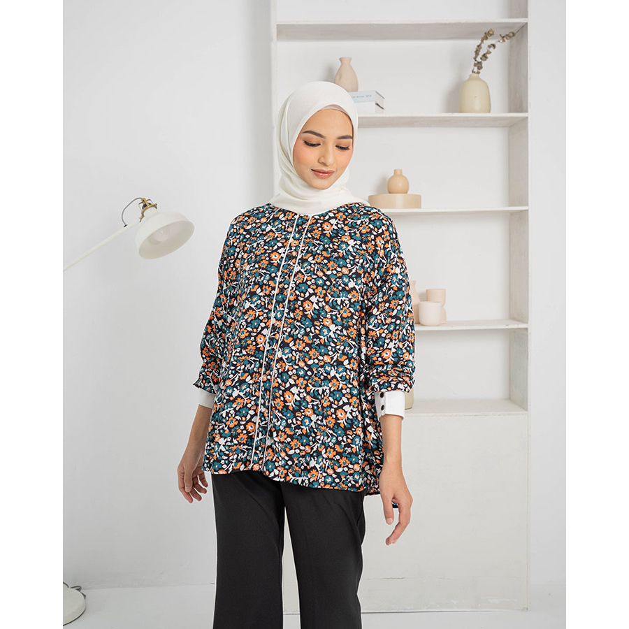 Jual Heaven Lights Enora Blouse Atasan Wanita Muslim Motif Bunga