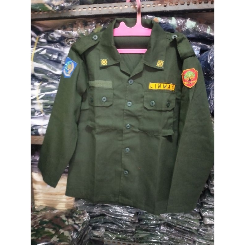 Jual Seragam linmas terbaru hijau army lengkap seragam PDL linmas ...