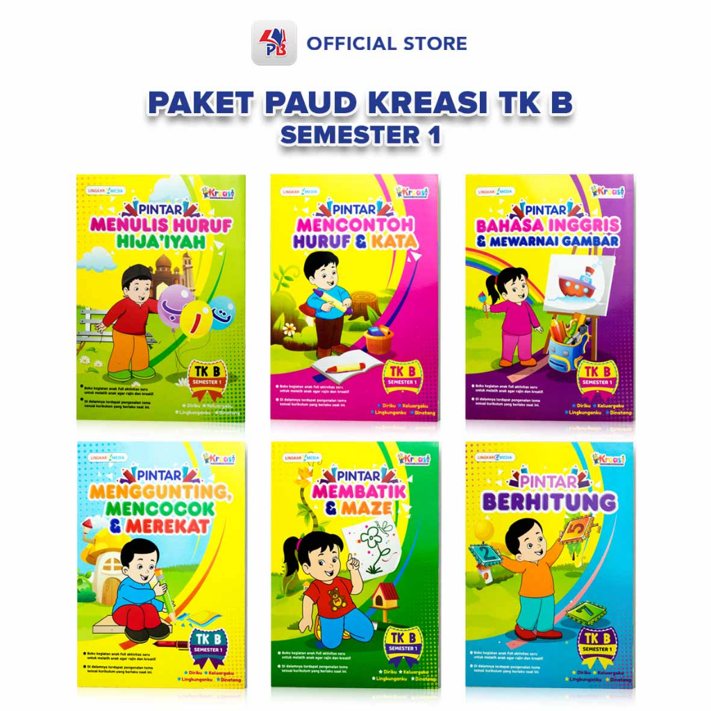 Jual Buku Anak TK PAUD / Paket PAUD 6 Buku Kreasi TK B Semester 1 ...