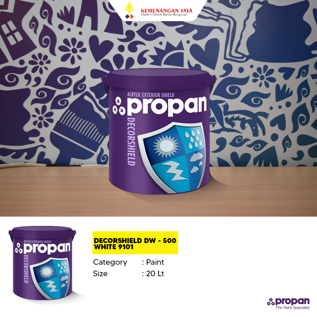 Jual CAT TEMBOK PROPAN / DECORSHIELD DW 500 WHITE 9101 / 20 L | Shopee