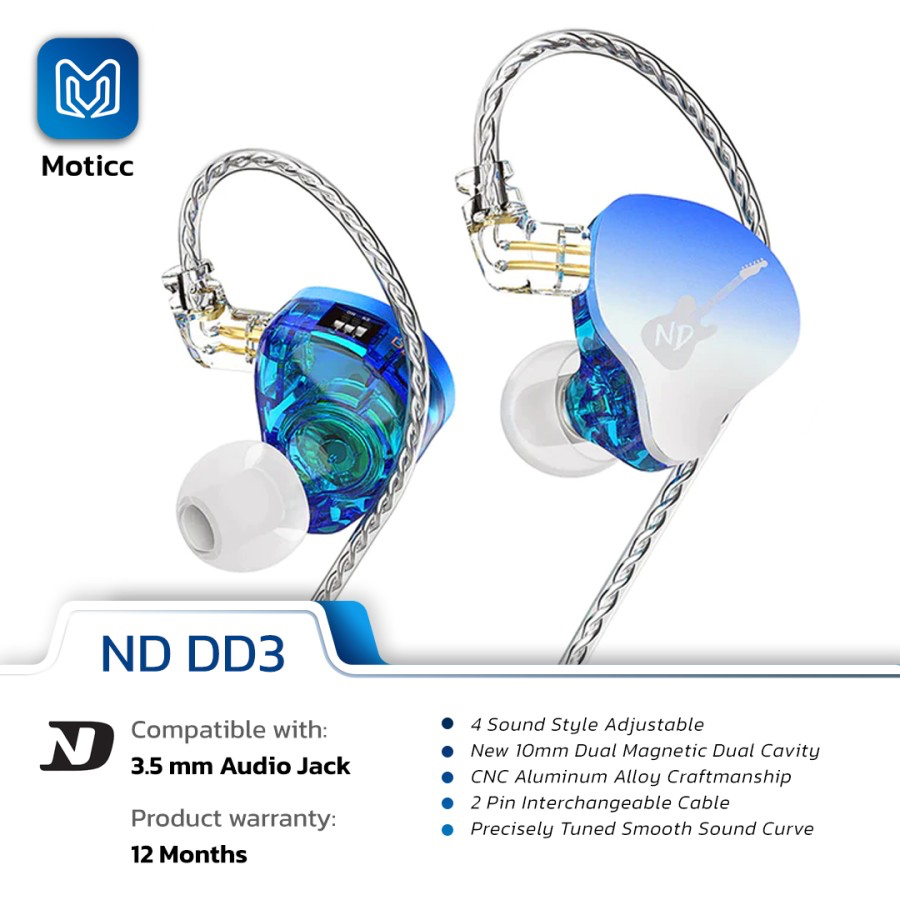 Auricolari EZ EAR ND DD3 - Monitor IEM Dual Driver Con 4 Stili Sonori Regolabili - Foto 8