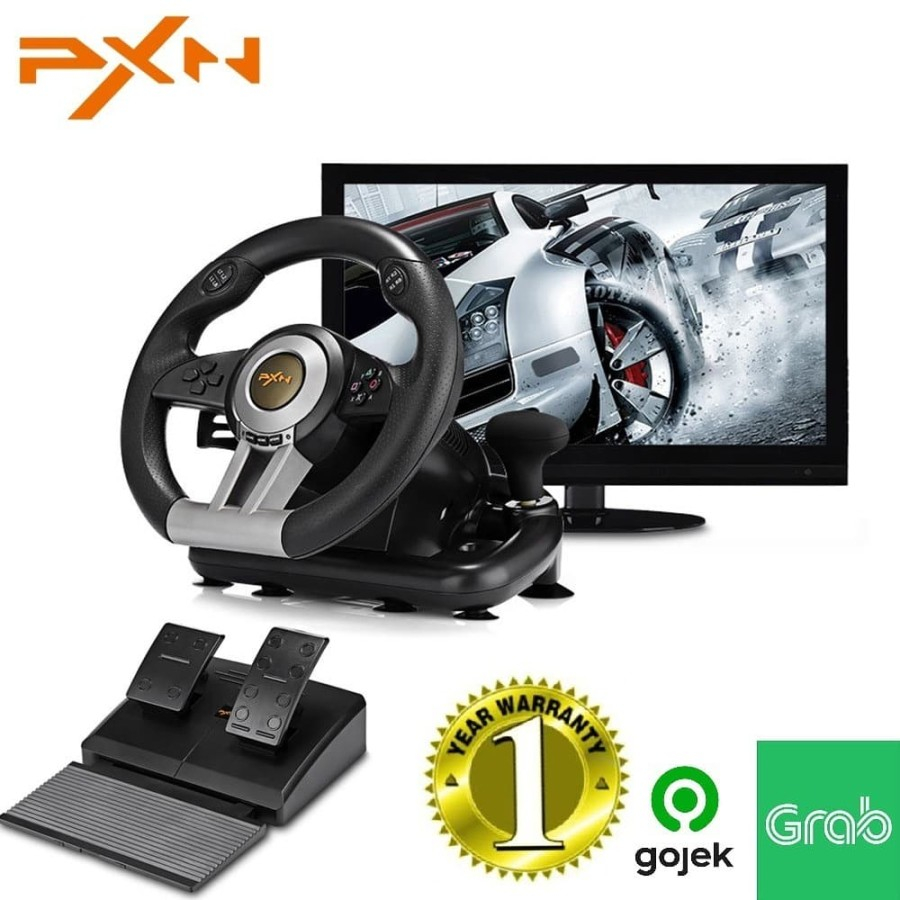 Jual PXN V3 PRO Vibration Motor Racing Game Steering Wheel With Pedal ...