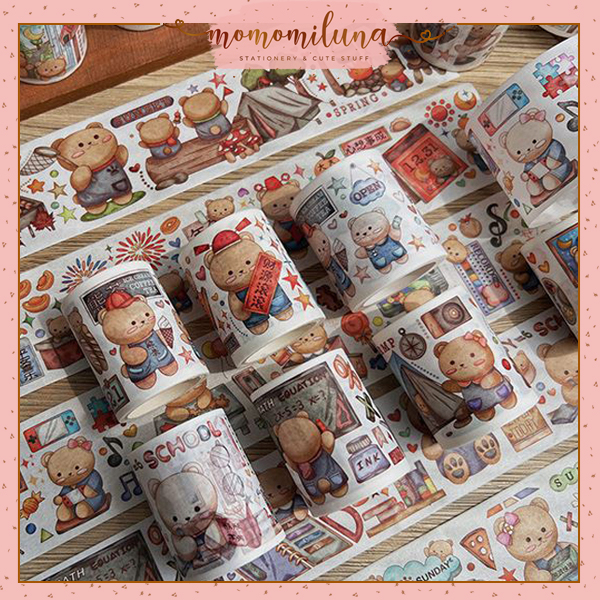 Jual Sticker roll bear lucu cute paper sticker washi masking tape ...