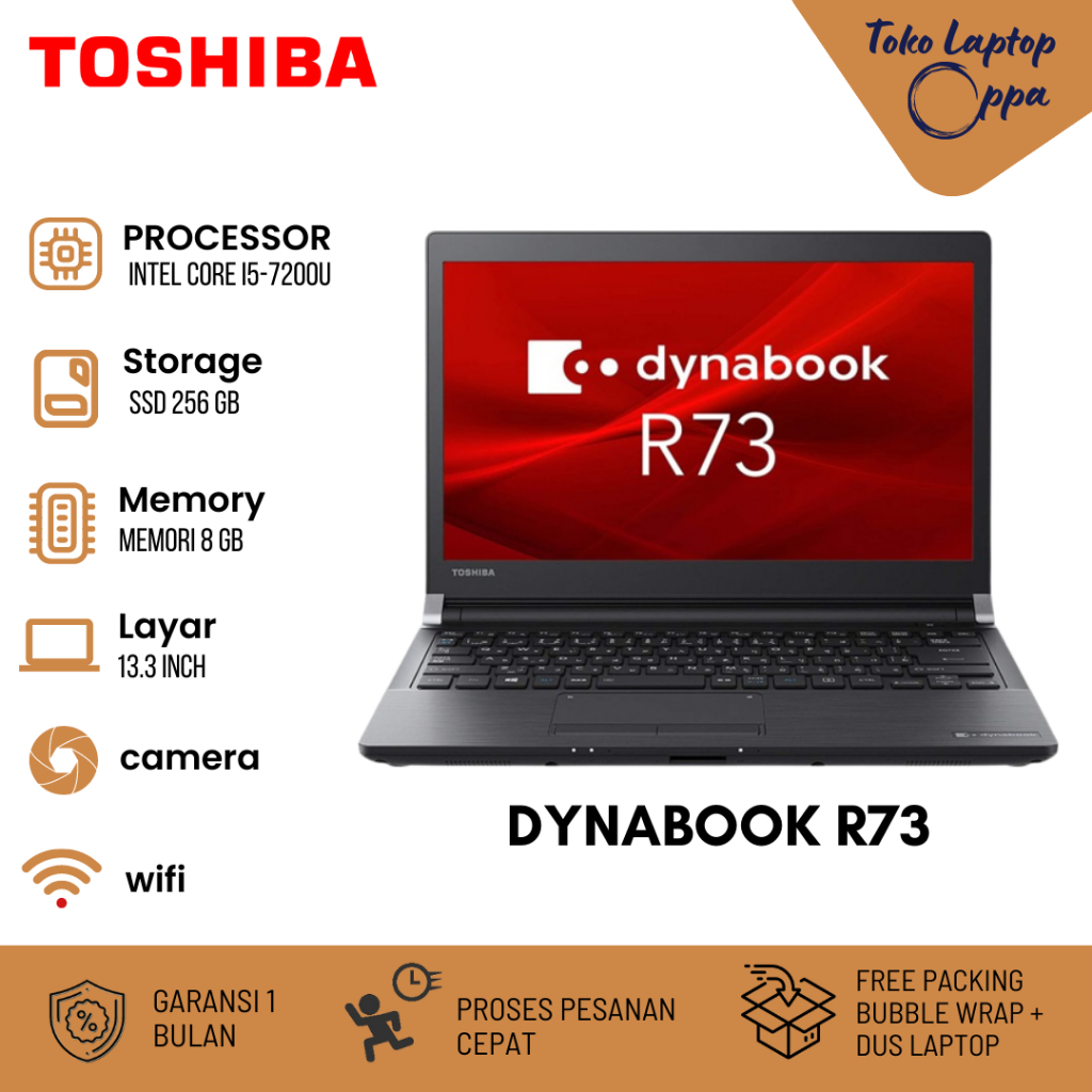 Jual Laptop Toshiba Dynabook R73 Core i5 Ram 8 GB SSD 256 GB