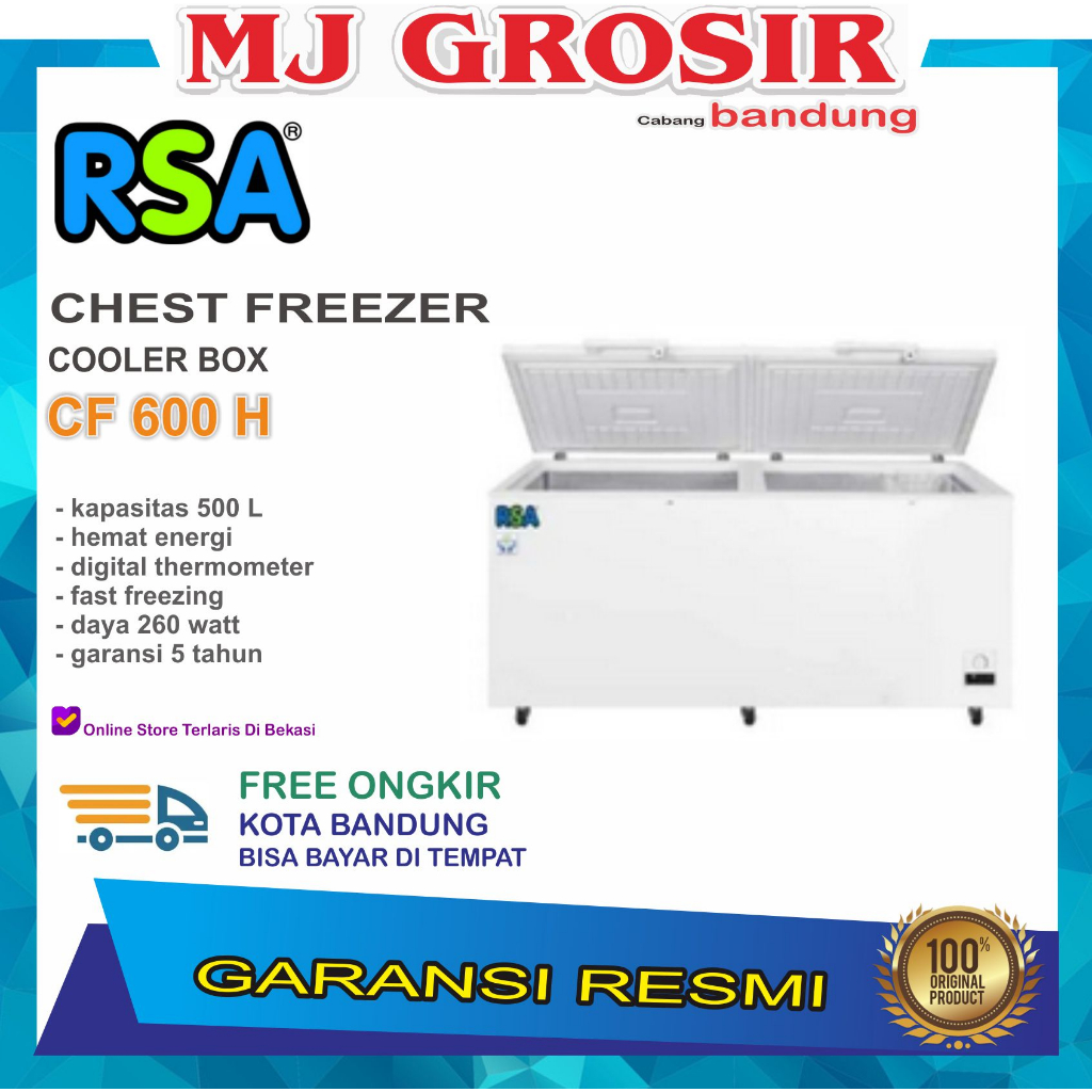 Jual RSA CF 600 CHEST FREEZER BOX 600 L LEMARI PEMBEKU 600 LITER BY GEA ...