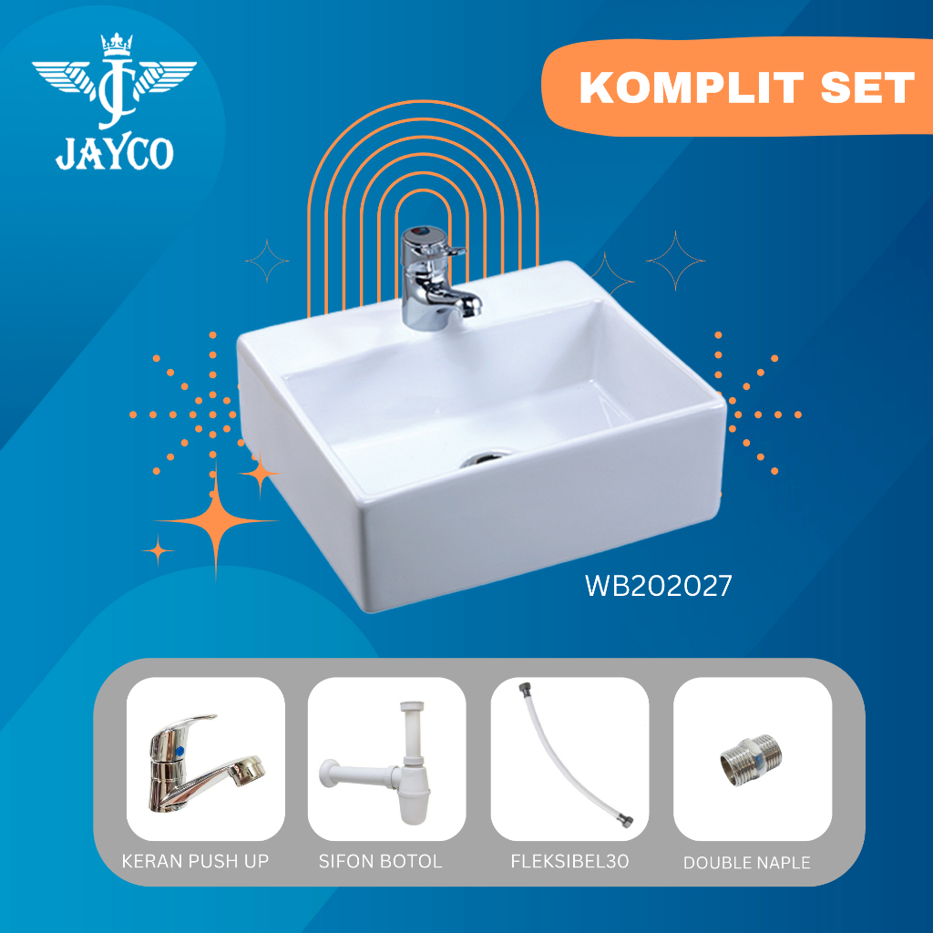 Jual Wastafel Jayco Sericite 2027 Gantung & Meja / Washtafel Kotak ...